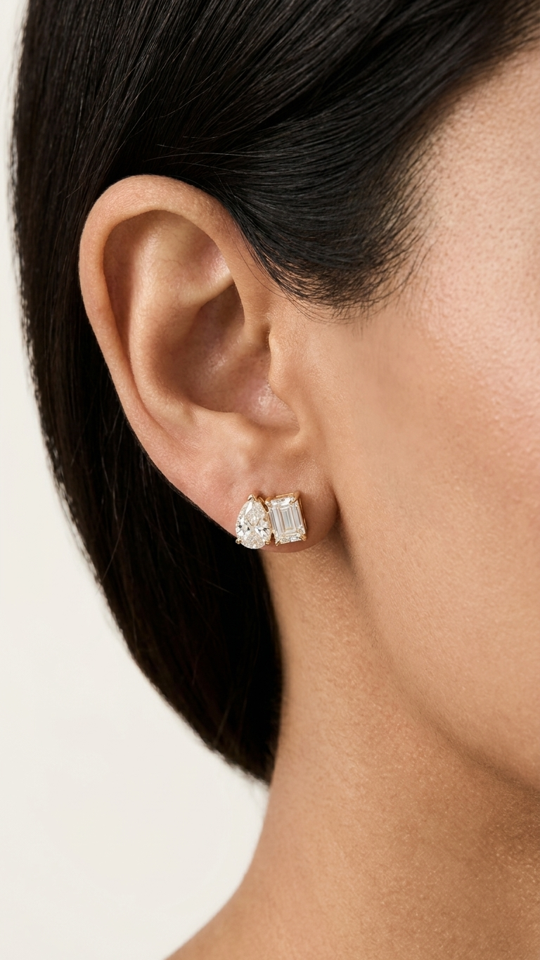 Diamond stud earring