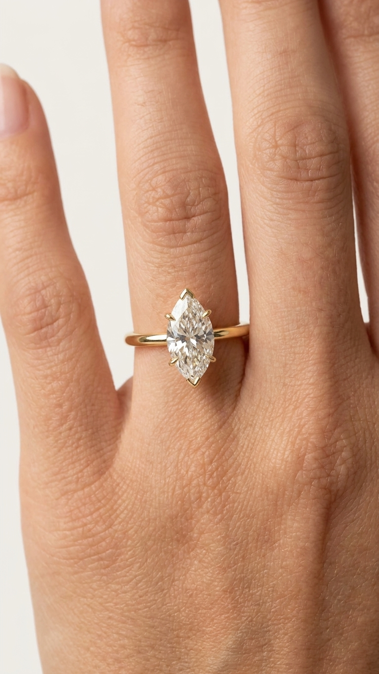 Marquise ring on hand