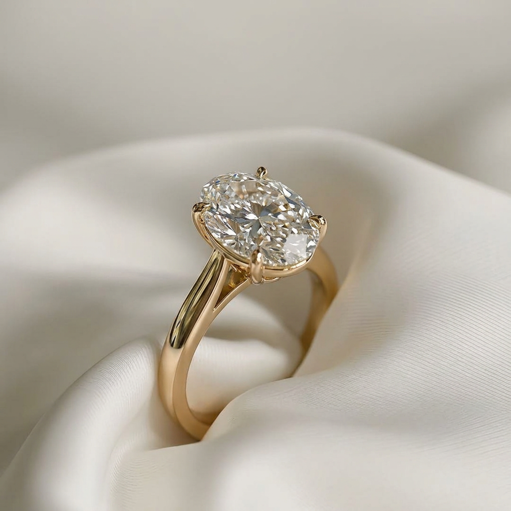 Oval diamond ring